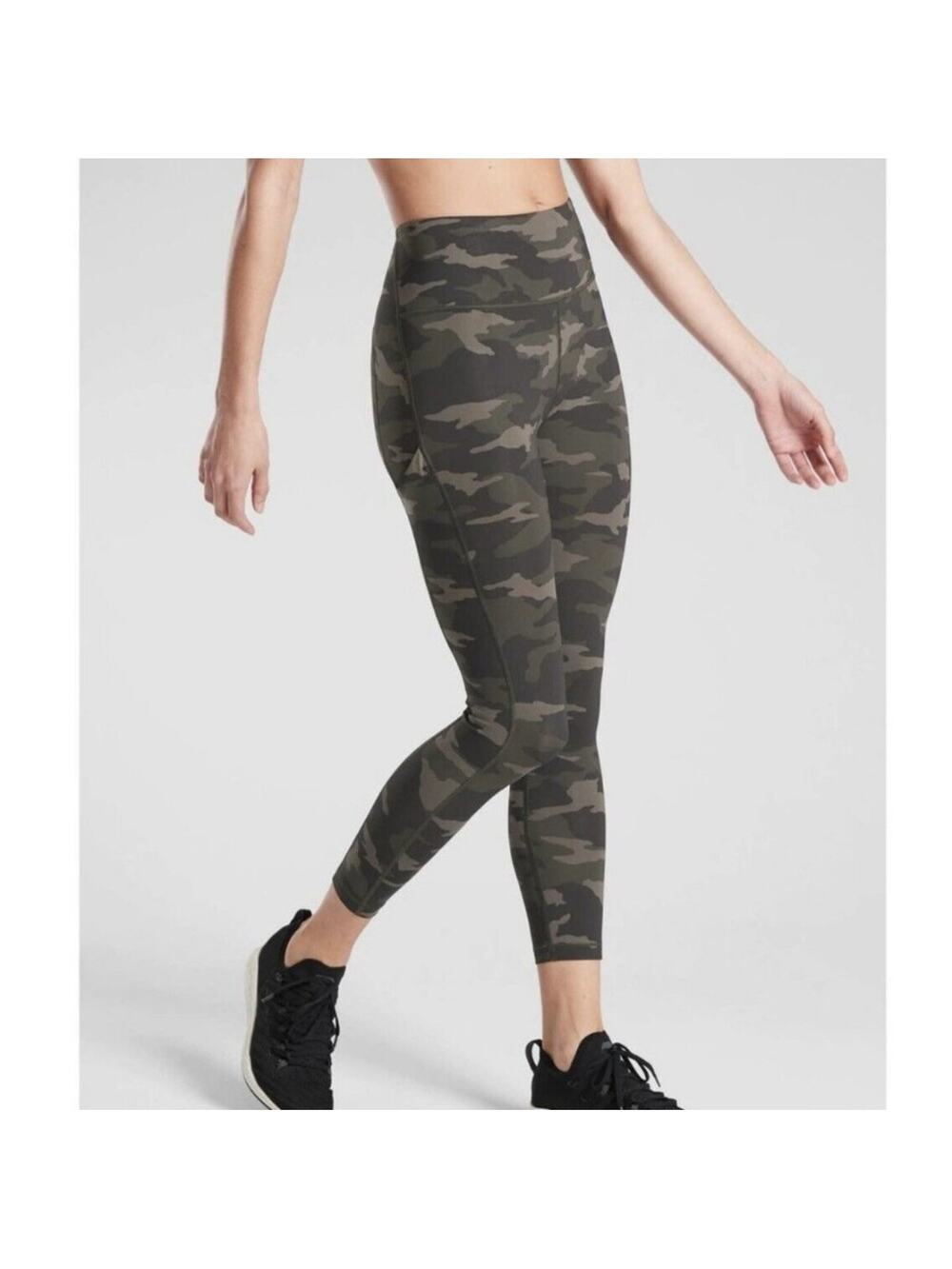 Athleta Leggings Womens Small Green Ultimate Camouflage 7/8 Athletic Workout Gym